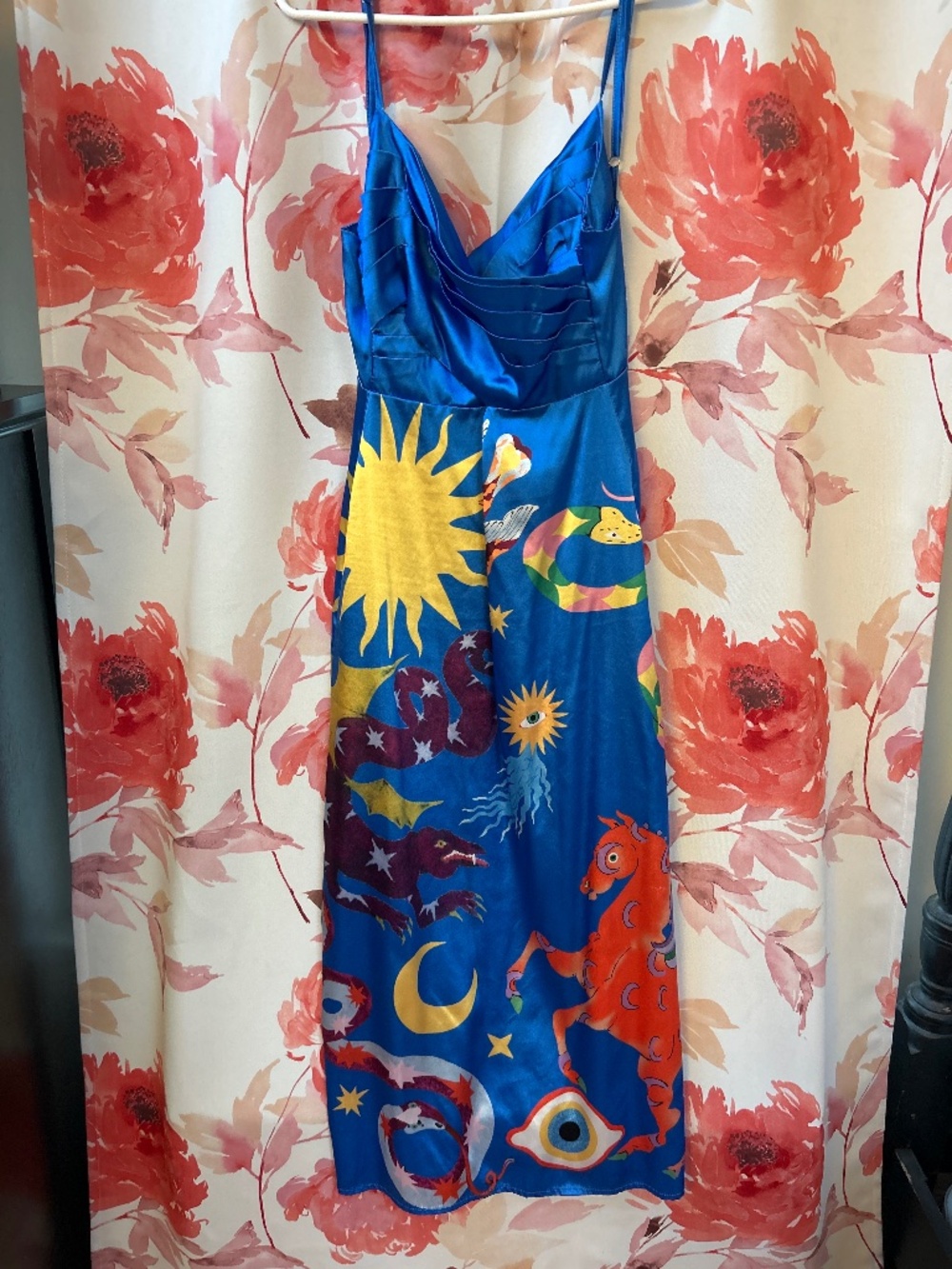 Vibrant blue spaghetti strap dress
